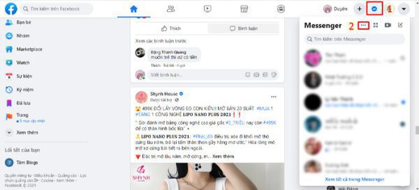 Cách ẩn thời gian truy cập trên Messenger online trên Facebook