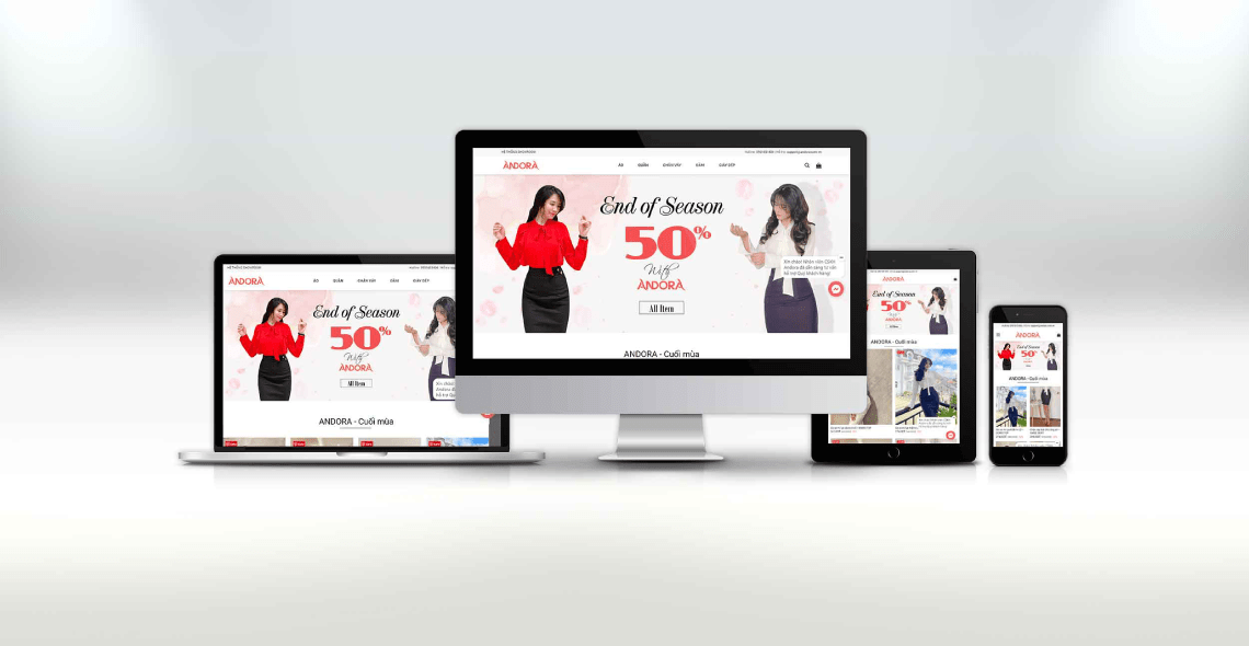 Thiết kế Website doanh nghiệp thời trang công sở Andora