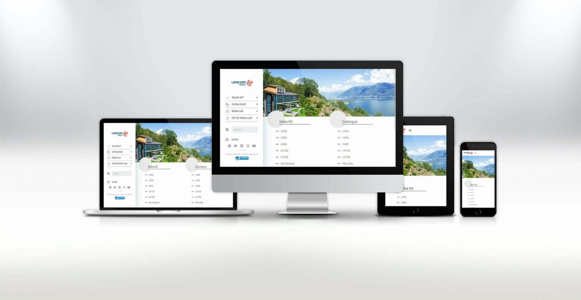 Thiết kế Website đọc file Catalogue/Tài liệu Long Vân (Flipbook) (lĩnh vực: nhôm kính)